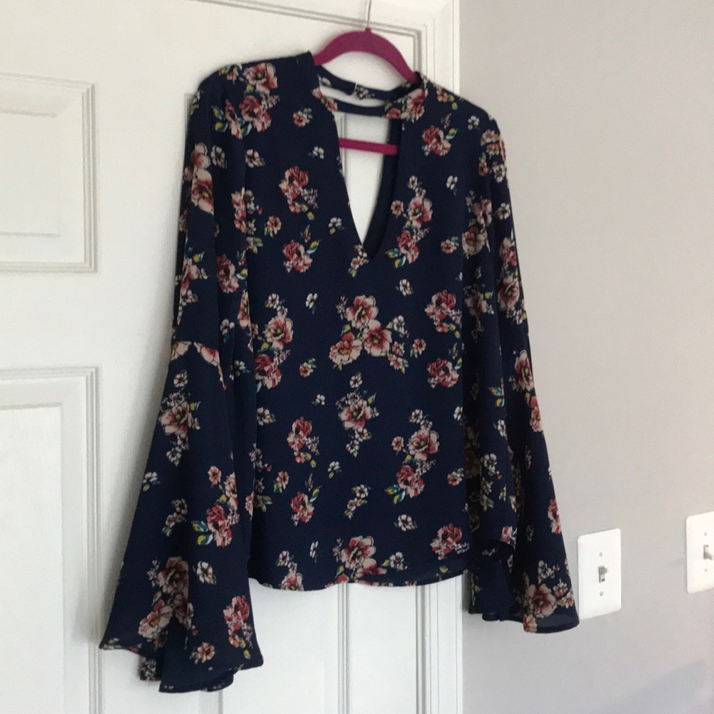 flared long sleeve top